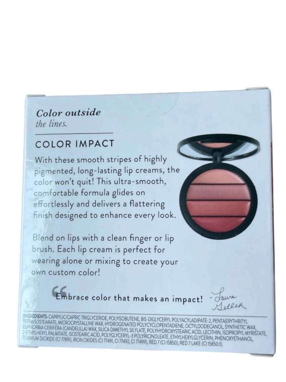 Laura Geller Color Impact Cream Lip Cheek Stripes Bare Essentials New In Box